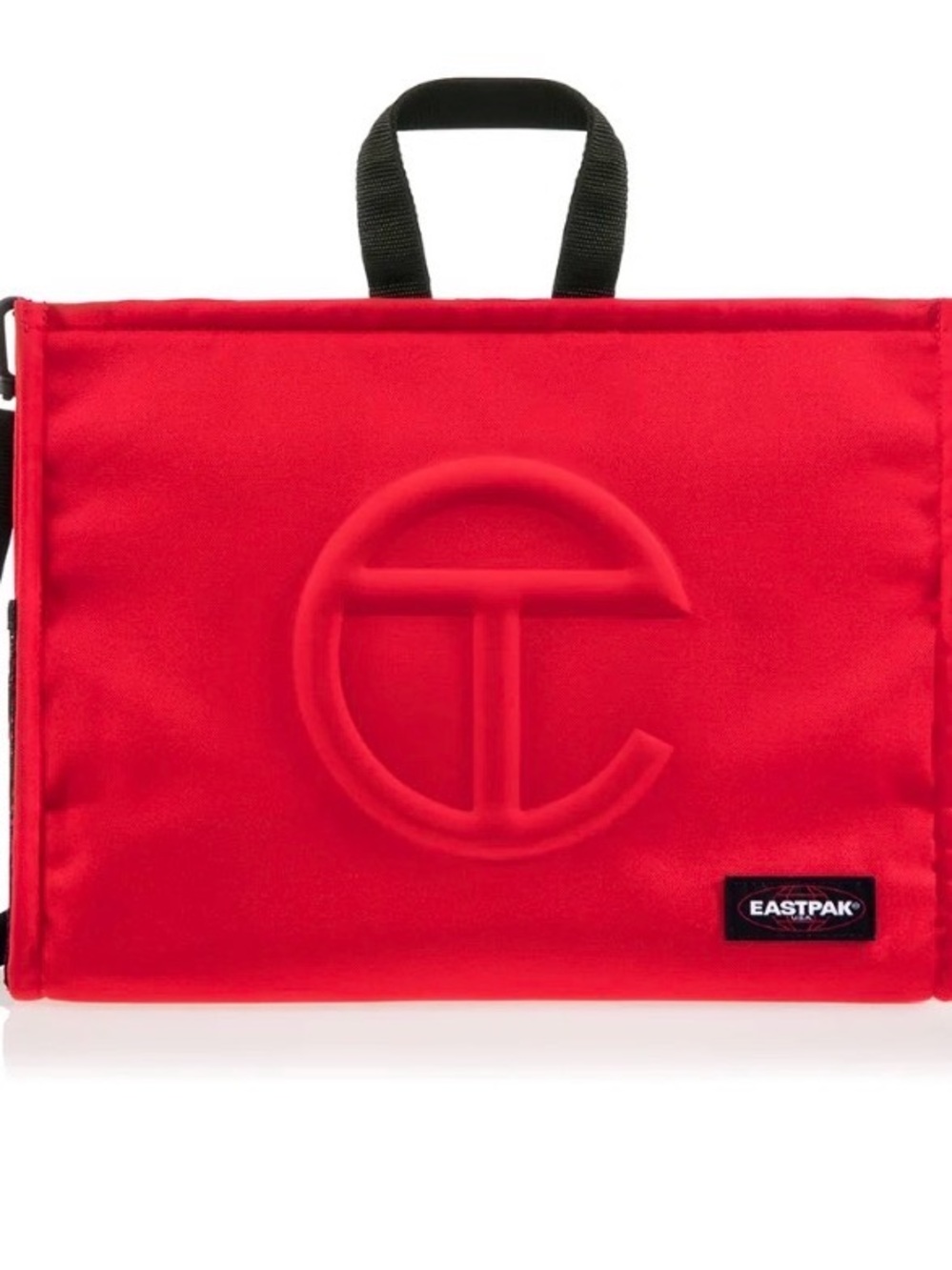 Authentic Eastpak Telfar Medium Red Tote Bag with Embossed Logo